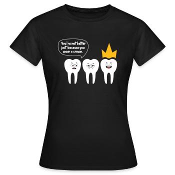 Dentiste Dentiste Dentiste Dentist Dents Cadeau - T-shirt Femme - noir - Devant - AI Model Female 172 dark (172cm)