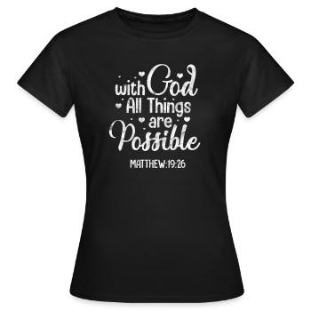 God - Women's T-Shirt - black - Front - AI Model Female 172 dark (172cm)