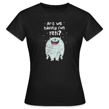 Yeti - Frauen T-Shirt - Schwarz - Vorne - AI Model Female 172 dark (172cm)