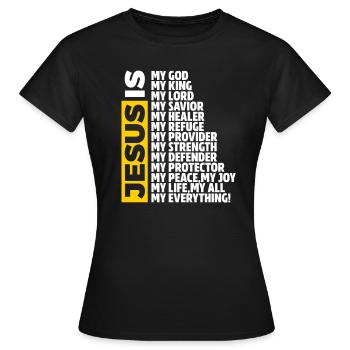 Jésus-Christ Christ Religion chrétienne Don - T-shirt Femme - noir - Devant - AI Model Female 172 dark (172cm)