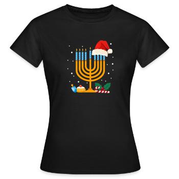 Hanoukka Juif Israël Juifs Hanoukka Cadeau - T-shirt Femme - noir - Devant - AI Model Female 172 dark (172cm)