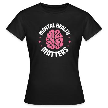 Santé mentale - T-shirt Femme - noir - Devant - AI Model Female 172 dark (172cm)