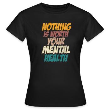 Santé mentale - T-shirt Femme - noir - Devant - AI Model Female 172 dark (172cm)
