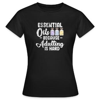 Huiles essentielles Huiles essentielles Massage Cadeau - T-shirt Femme - noir - Devant - AI Model Female 172 dark (172cm)