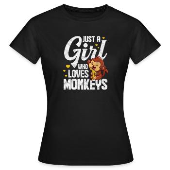 Fille singe - T-shirt Femme - noir - Devant - AI Model Female 172 dark (172cm)