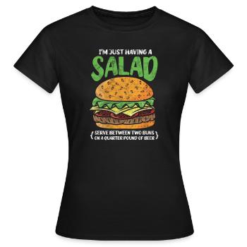 Burger - T-shirt Femme - noir - Devant - AI Model Female 172 dark (172cm)