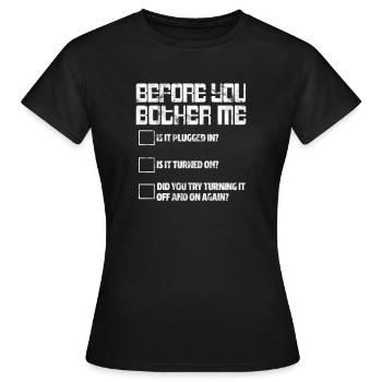Technical support - Women's T-Shirt - black - Front - AI Model Female 172 dark (172cm)