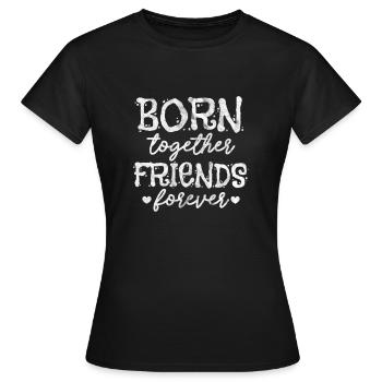 Zwillinge - Frauen T-Shirt - Schwarz - Vorne - AI Model Female 172 dark (172cm)