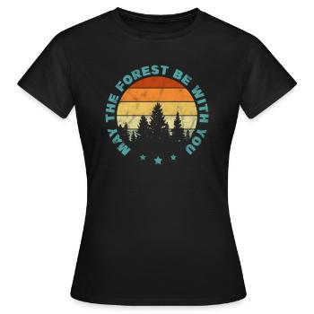 Forêt - T-shirt Femme - noir - Devant - AI Model Female 172 dark (172cm)