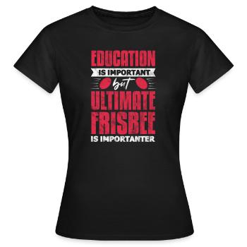 Ultimate Frisbee - Frauen T-Shirt - Schwarz - Vorne - AI Model Female 172 dark (172cm)