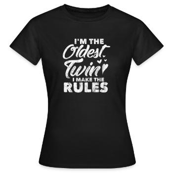 Zwillinge - Frauen T-Shirt - Schwarz - Vorne - AI Model Female 172 dark (172cm)