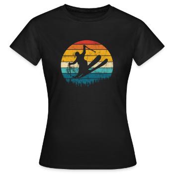 Ski Ski Neige Hiver Vacances au ski Cadeau - T-shirt Femme - noir - Devant - AI Model Female 172 dark (172cm)