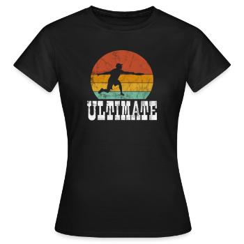 Ultimate Frisbee - Frauen T-Shirt - Schwarz - Vorne - AI Model Female 172 dark (172cm)