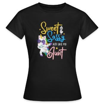 Aunt - Women's T-Shirt - black - Front - AI Model Female 172 dark (172cm)