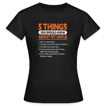 Oncle - T-shirt Femme - noir - Devant - AI Model Female 172 dark (172cm)