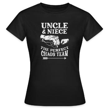 Oncle Nièce - T-shirt Femme - noir - Devant - AI Model Female 172 dark (172cm)