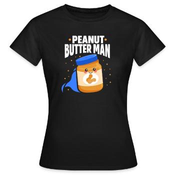 Beurre d’arachide Beurre d’arachide Cadeau d’arachide - T-shirt Femme - noir - Devant - AI Model Female 172 dark (172cm)