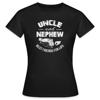 Onkel Neffe - Frauen T-Shirt - Schwarz - Vorne - AI Model Female 172 dark (172cm)