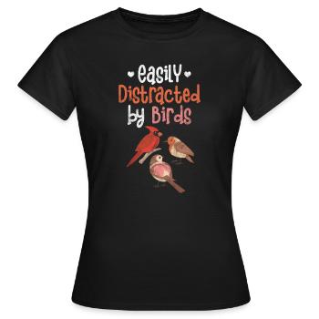 Ornithologie Observation des oiseaux Ornithologue Observation des oiseaux - T-shirt Femme - noir - Devant - AI Model Female 172 dark (172cm)