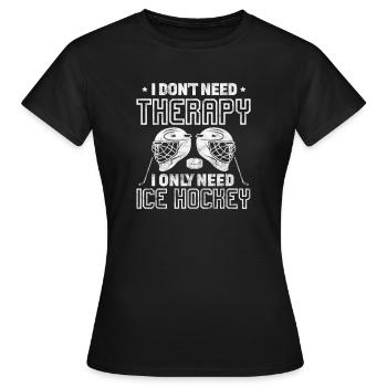 Masque de hockey sur glace Hockey Cadeau d’équipe de hockey sur glace - T-shirt Femme - noir - Devant - AI Model Female 172 dark (172cm)