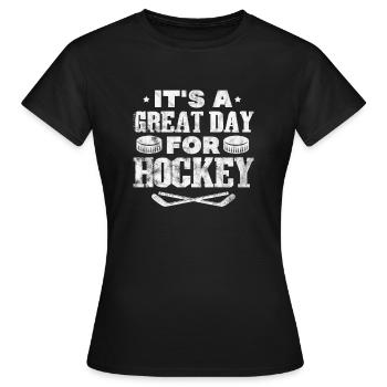 Masque de hockey sur glace Hockey Cadeau d’équipe de hockey sur glace - T-shirt Femme - noir - Devant - AI Model Female 172 dark (172cm)
