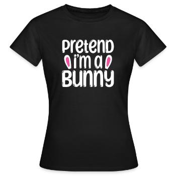 Costume de lapin - T-shirt Femme - noir - Devant - AI Model Female 172 dark (172cm)