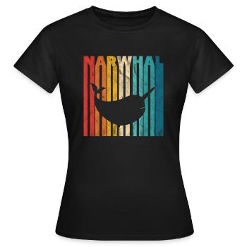 Narwal - Frauen T-Shirt - Schwarz - Vorne - AI Model Female 172 dark (172cm)