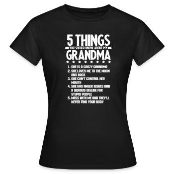 Grand-mère Petits-enfants - T-shirt Femme - noir - Devant - AI Model Female 172 dark (172cm)