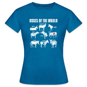 Donkey - Women's T-Shirt - antique blue sapphire heather - Front - AI Model Female 172 dark (172cm)