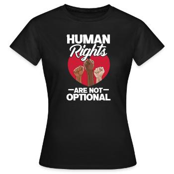 Droits de l’homme - T-shirt Femme - noir - Devant - AI Model Female 172 dark (172cm)
