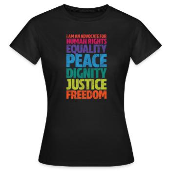 Human Rights Anti-Racism Tolerance Gift - Women's T-Shirt - black - Front - AI Model Female 172 dark (172cm)