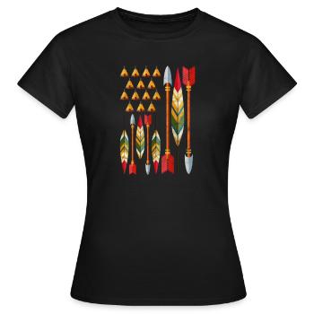 Cadeau Apache amérindien - T-shirt Femme - noir - Devant - AI Model Female 172 dark (172cm)