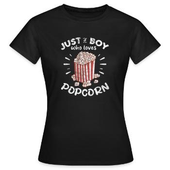 Popcorn Garçon - T-shirt Femme - noir - Devant - AI Model Female 172 dark (172cm)