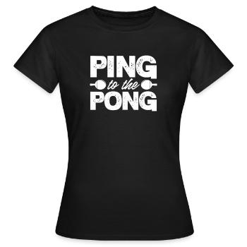 Ping-Pong Table Tennis Ping Pong Ping Pong Gift - Women's T-Shirt - black - Front - AI Model Female 172 dark (172cm)
