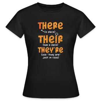 Professeur de grammaire - T-shirt Femme - noir - Devant - AI Model Female 172 dark (172cm)