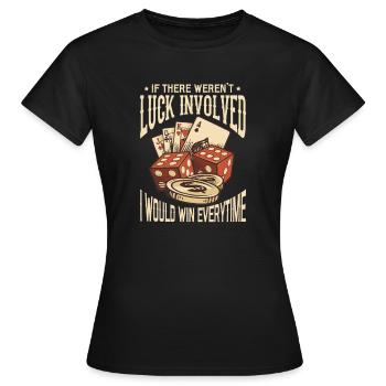 Poker Pokerface Pokern All In Casino Geschenk - Frauen T-Shirt - Schwarz - Vorne - AI Model Female 172 dark (172cm)