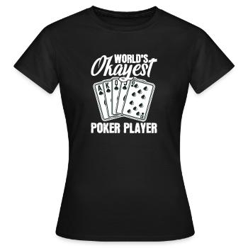 Poker Pokerface Pokern All In Casino Geschenk - Frauen T-Shirt - Schwarz - Vorne - AI Model Female 172 dark (172cm)