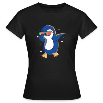 Penguin Ice Pôle Sud Penguin Snow Bird Cadeau - T-shirt Femme - noir - Devant - AI Model Female 172 dark (172cm)