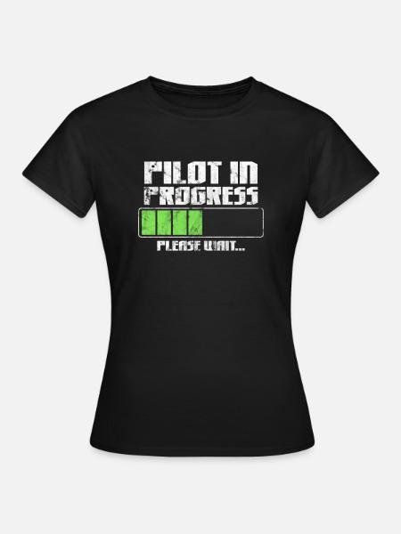 Pilot - Frauen T-Shirt - Schwarz