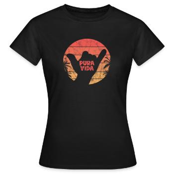 Costa Rica Vacances Amérique Centrale Pura Vida Cadeau - T-shirt Femme - noir - Devant - AI Model Female 172 dark (172cm)