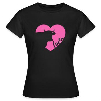 Kuh - Frauen T-Shirt - Schwarz - Vorne - AI Model Female 172 dark (172cm)