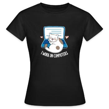 Computer - Frauen T-Shirt - Schwarz - Vorne - AI Model Female 172 dark (172cm)