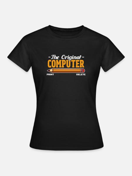 Ordinateur - T-shirt Femme - noir