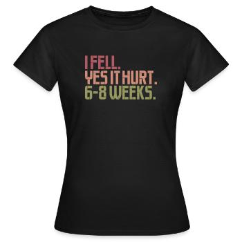 Verletzung - Frauen T-Shirt - Schwarz - Vorne - AI Model Female 172 dark (172cm)