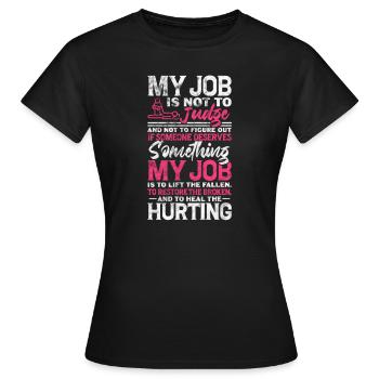 Physiothérapeute Physiothérapie Physio Cadeau - T-shirt Femme - noir - Devant - AI Model Female 172 dark (172cm)
