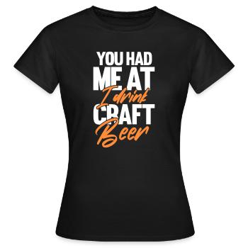 Bière - T-shirt Femme - noir - Devant - AI Model Female 172 dark (172cm)