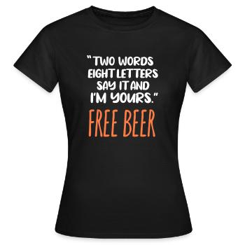 Bière - T-shirt Femme - noir - Devant - AI Model Female 172 dark (172cm)