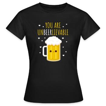 Bière - T-shirt Femme - noir - Devant - AI Model Female 172 dark (172cm)