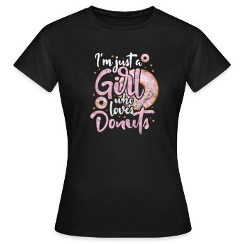 Fille beignet - T-shirt Femme - noir - Devant - AI Model Female 172 dark (172cm)