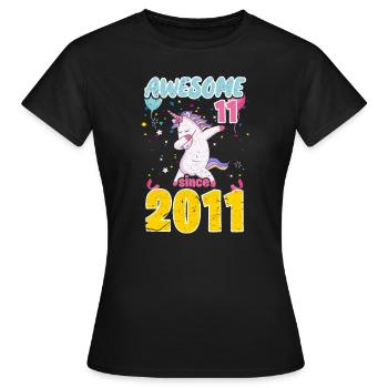 11th Birthday Unicorn - Women's T-Shirt - black - Front - AI Model Female 172 dark (172cm)